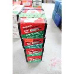 4 Boxes of Nosler 270 cal. Bullets, 150 gr., Ballistic Tip - 3 'Appear' Full & 1 Has 60