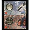 Image 1 : Lot of 2x 2000 Canada 25-Cents Millennium - Achievement, Harmony Coins Assay Window Card