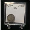 Image 1 : 1899 Canada 10-Cents Silver Coin (F)