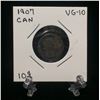 Image 1 : 1907 Canada 10-Cents Silver Coin (VG)