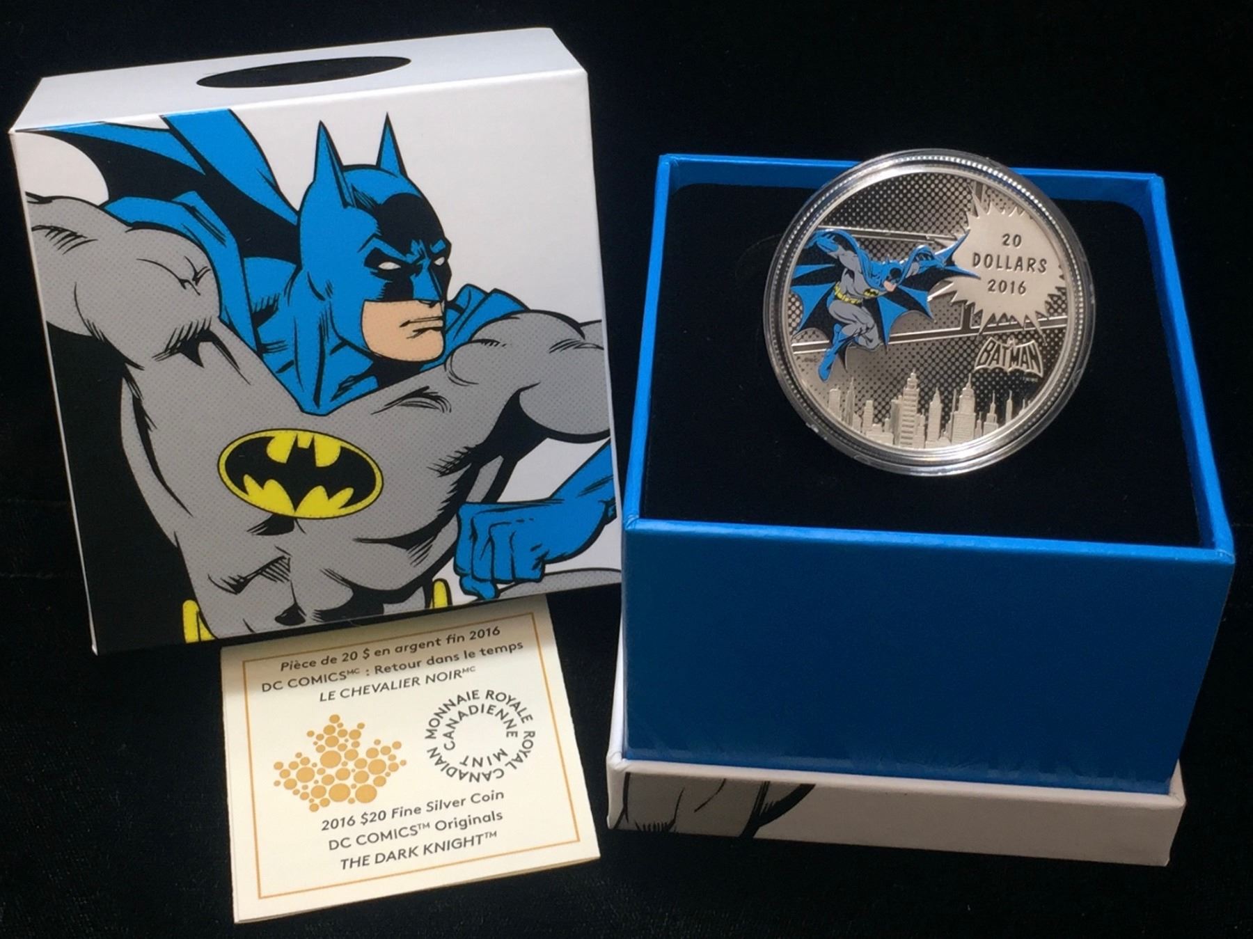 2016 Canada $20 Batman The Dark Knight: DC Comics Originals Coloured ...