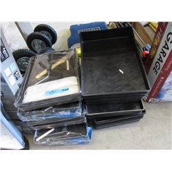 6 Paint Roller Trays with Brushes & Rollers