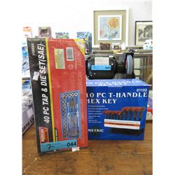 New Tap & Die Set & 10pcs. T-Handle Hex Key Set