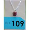 Image 1 : 2.8 CT Square Ruby & Diamond Pendant