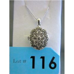 Large Oval Diamond Locket