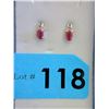 Image 1 : New Sterling Silver Ruby & Diamond Earrings