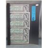 Image 1 : 5 Old Canadian Centennial Serial Numbered $1 Bills