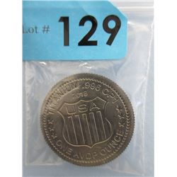 1 Oz. .999 Fine Titanium USA Shield Round