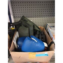 Hip Waders, Binoculars & Boxing Gloves