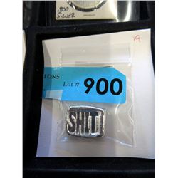 1 Troy Oz. .999 Fine Silver  SH*T  Loaf Bar