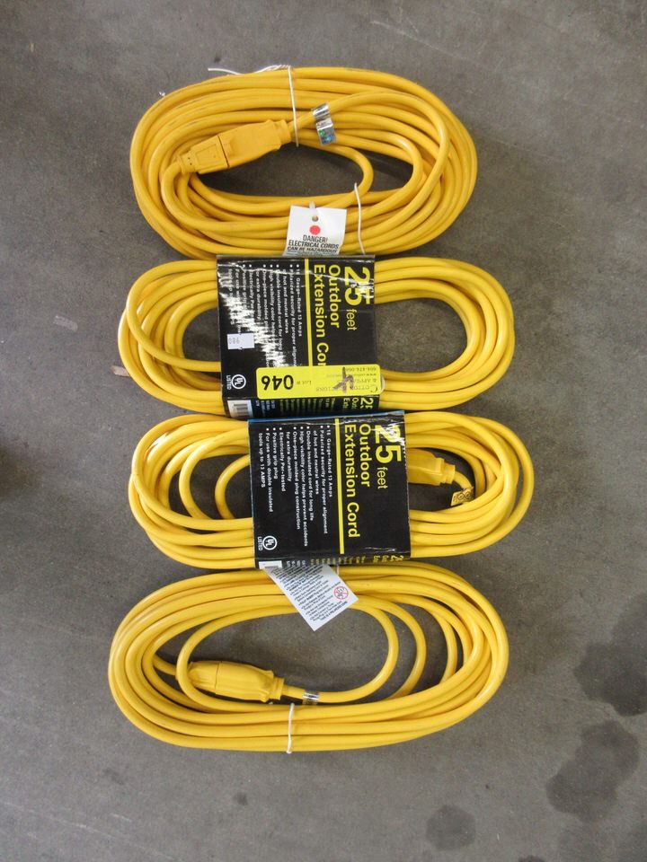 4 New 25ft Outdoor Extension Cords