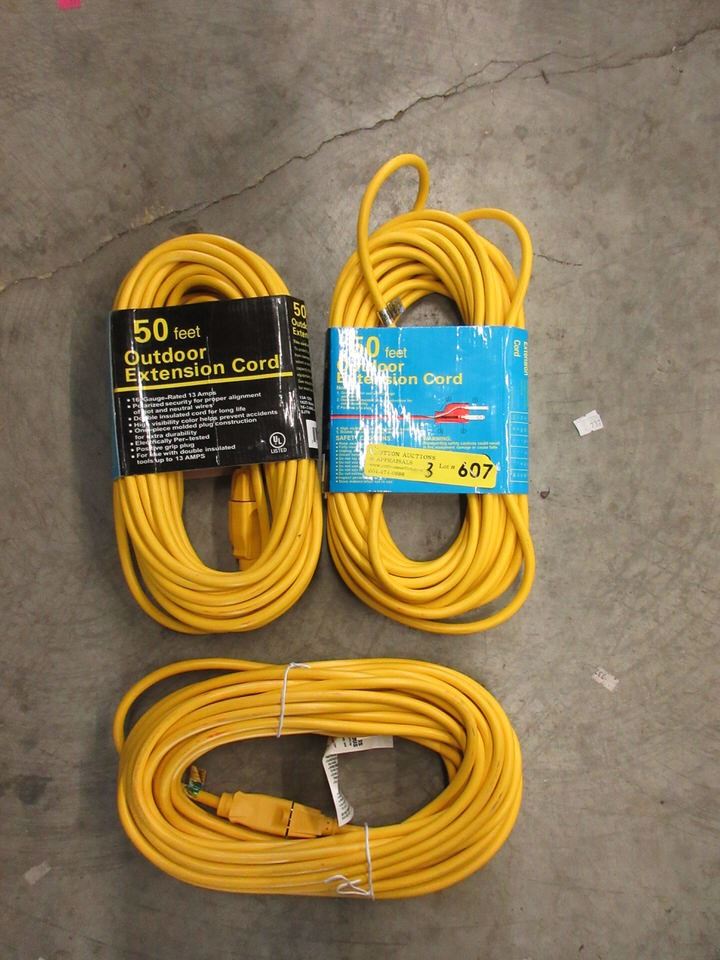 3 New 50 Foot Extension Cords