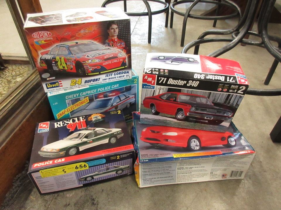 5 Assorted Car Model Kits - Complete in Boxes
