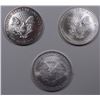 Image 2 : THREE AMERICAN SILVER EAGLES