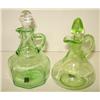 Image 1 : GREEN DEPRESSION GLASS CRUETS