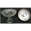 Image 1 : PORCELAIN BOWL AND GLASS COMPOTE