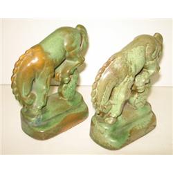 ART POTTERY HORSE BOOKENDS