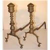 Image 1 : CHIPPENDALE BRASS ANDIRONS