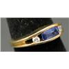 Image 2 : 14 KT GOLD SAPPHIRE & DIAMOND RING