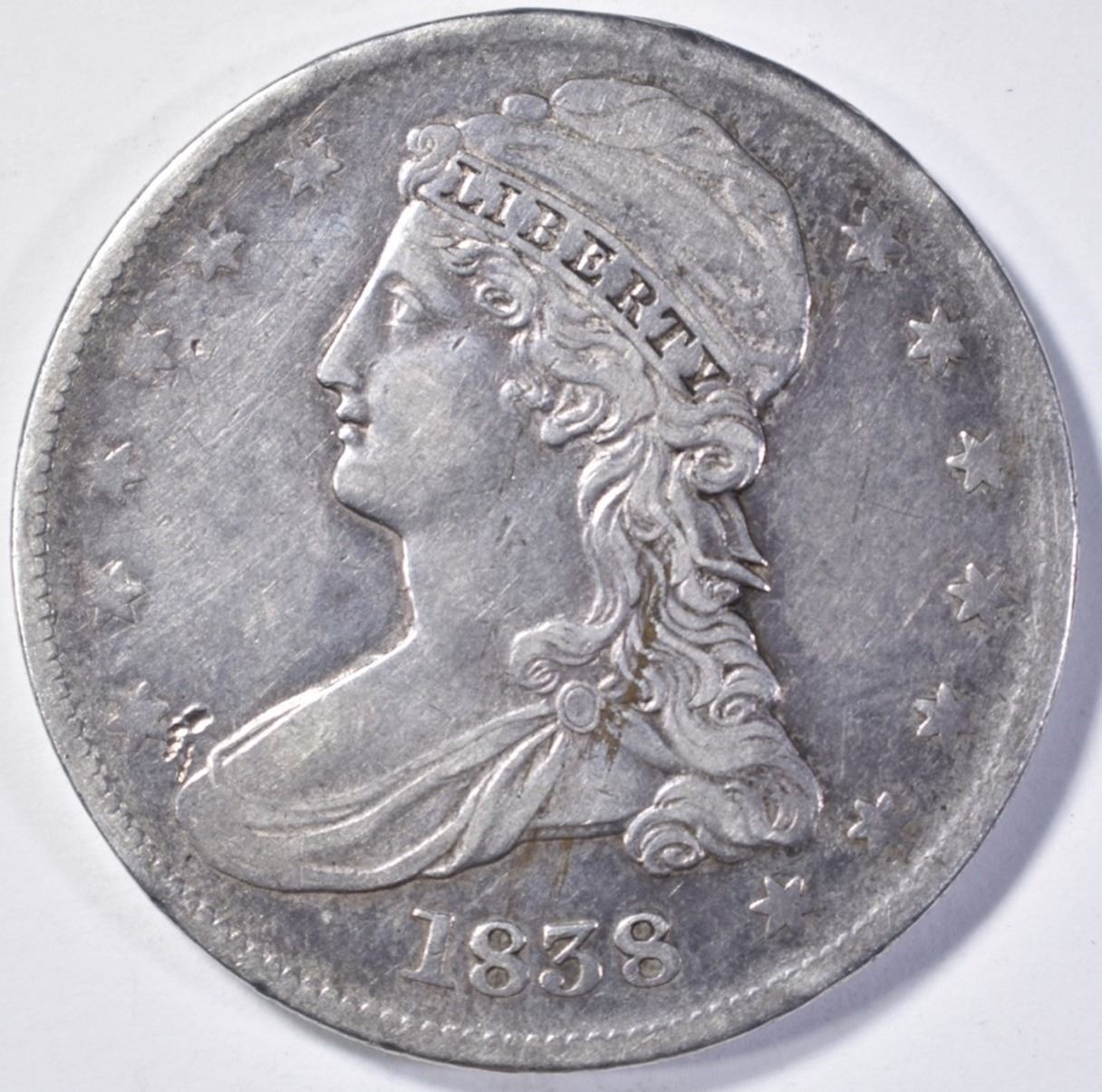 1838 BUST HALF DOLLAR REEDED EDGE