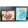 Image 1 : 2 NATIVE CARVED PLAQUES SIGNED