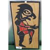 Image 1 : NATIVE CARVED WOOD PLAQUE SIGNED