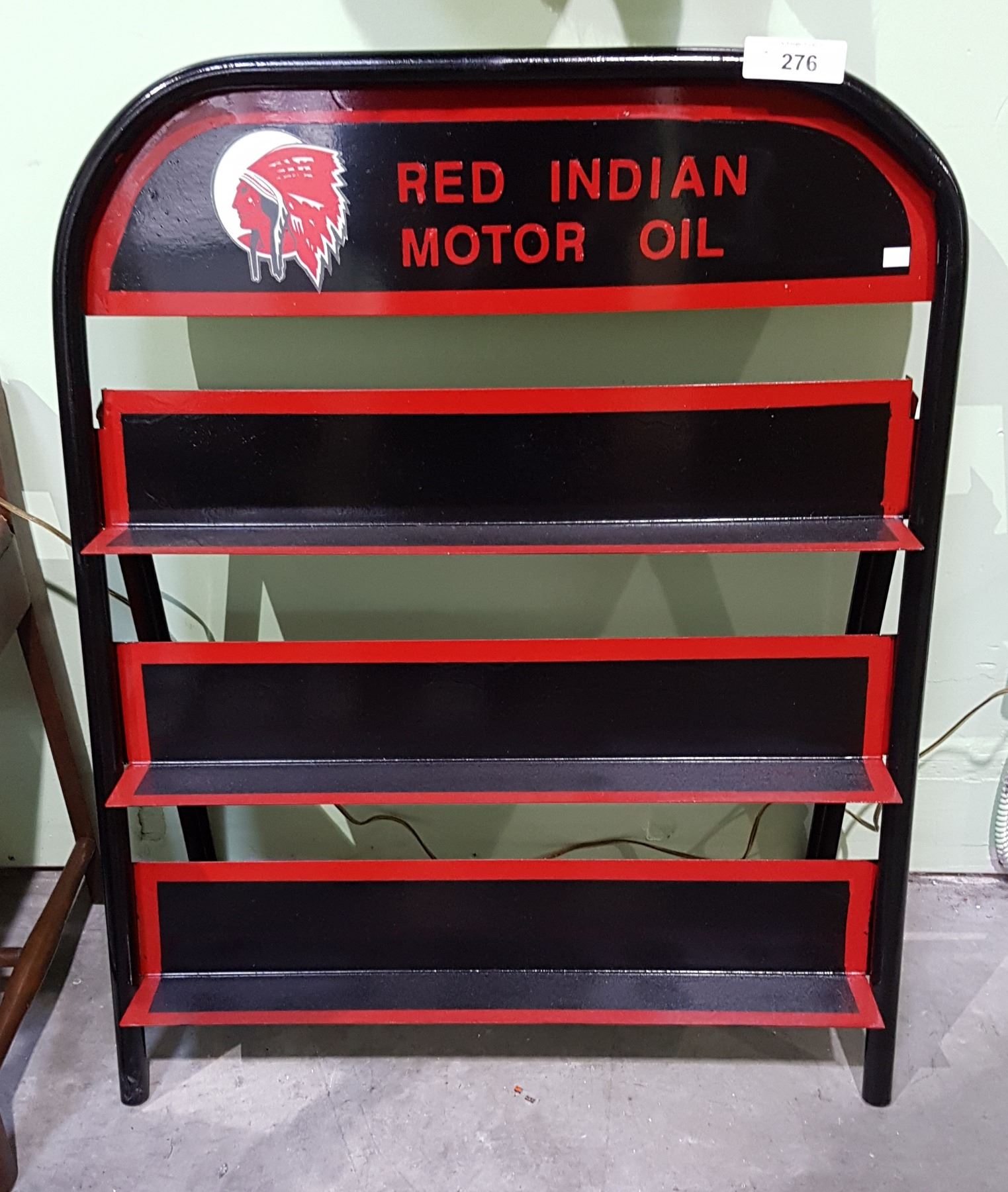 CUSTOM RED INDIAN MOTOR OIL RACK
