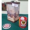 Image 1 : VINTAGE 1 GALLON OIL CAN, TEXACO EXPO 93 POSTER AND GASOHOL GLASS MEASURE