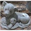 Image 1 : CONCRETE LION AND LAMB GARDEN STATUE