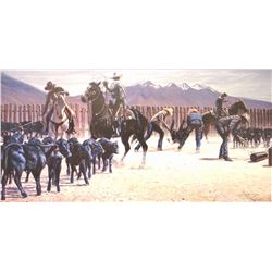 Zabel, Larry framed print, "Montana Black Gold", 471/650, 16" x 32" w