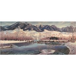 Zabel, Larry framed print, "Paradise Dressed in White" (Giclee), 471/500, 16" h x 34" w