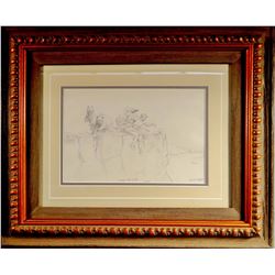 Shope, Irwin "Shorty", original pencil sketch, 8" x 12", framed
