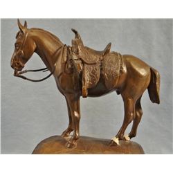 Powell, Ace bronze saddle horse, "Pud Actong", 35/35, 8" h x 7" w