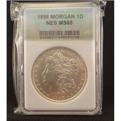 2 Morgan dollars: 1898, NCS MS 65 and 1898 O , PCGS MS 63