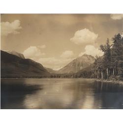 Glacier Park photo, b/w, framed