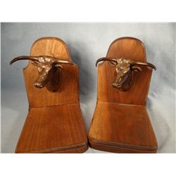 Russell, C. M. steer head bookends, 16/150 and 19/150, 4.5" w x 4" l