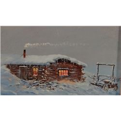Cheek, C. R., oil on canvas, Morning After The Storm, 8" x 10"