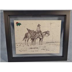 Cheek, C. R. Christmas card, 1990, 19/150, framed