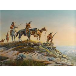 Cheek, C. R., oil on canvas, Arrival of The Winchester, 18" x 24"