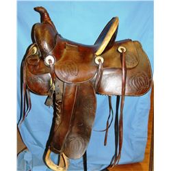Miles City Saddlery  Good Luck  saddle, #90, 14 , square skirts, loop seat, great color and conditio