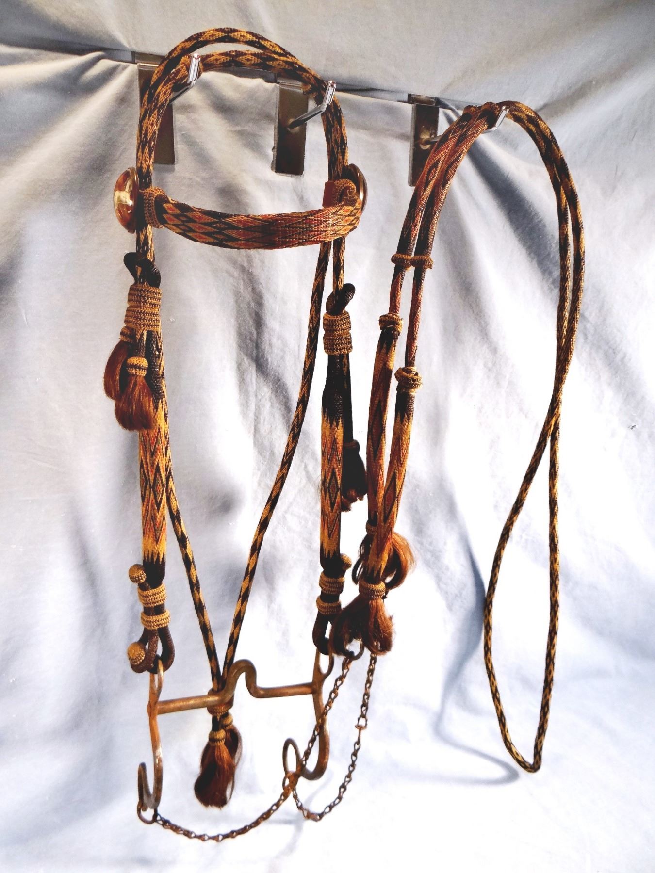 Hitched horsehair bridle