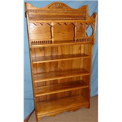 Fancy oak 5-shelf open book case