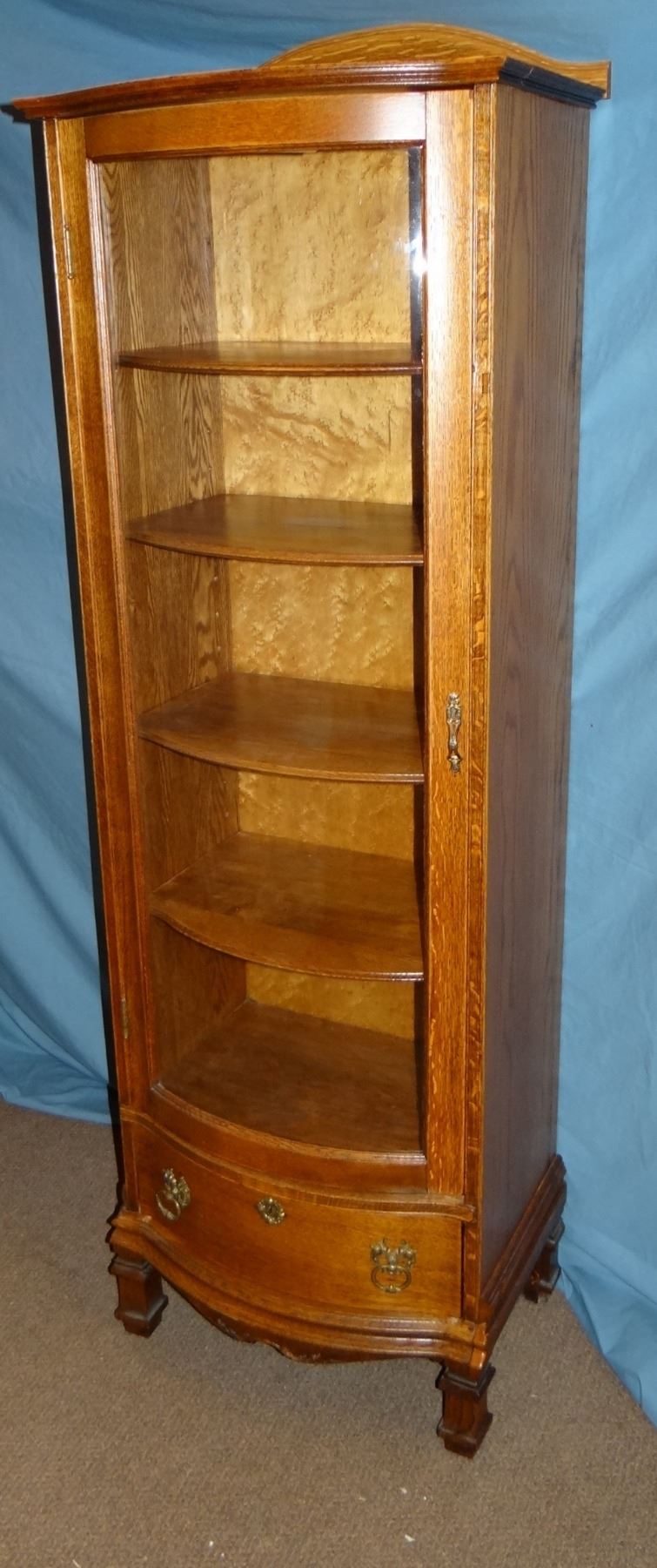 Fancy oak curio 21" w x