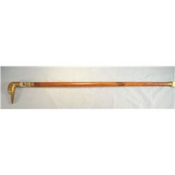 Ornate walking stick brass duck head with  ivory trim, 36"
