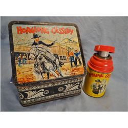 Hop Along Cassidy memorabilia including 4 picture puzzles, lunch box w/thermos, napkin, wallet, book