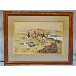 Russell, C.M., Smoke Signal, framed print 14" x 20"
