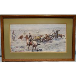 Russell, C.M., The Roundup No. 2, framed print, 9" x 18"