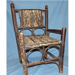 Homestead child's chair, 27" h, hand crafted and primitive pine end table