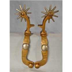 North and Judd brass silver spot spurs, nice