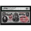 Image 1 : 1878 $5 Woodchopper Legal Tender Note Fr.69 PMG Choice Uncirculated 64EPQ